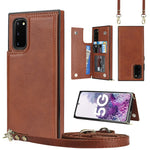 Borsa a tracolla con doppia fibbia quadrata a tracolla Custodia in TPU + PU con slot per schede e portafoglio, foto e cinturino, For Samsung Galaxy S20 FE, For Samsung Galaxy S20+, For Samsung Galaxy S21 5G, For Samsung Galaxy S21 Ultra 5G