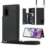 Borsa a tracolla con doppia fibbia quadrata a tracolla Custodia in TPU + PU con slot per schede e portafoglio, foto e cinturino, For Samsung Galaxy S20 FE, For Samsung Galaxy S20+, For Samsung Galaxy S21 5G, For Samsung Galaxy S21 Ultra 5G