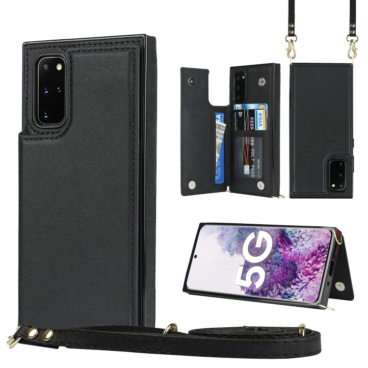 Borsa a tracolla con doppia fibbia quadrata a tracolla Custodia in TPU + PU con slot per schede e portafoglio, foto e cinturino, For Samsung Galaxy S20 FE, For Samsung Galaxy S20+, For Samsung Galaxy S21 5G, For Samsung Galaxy S21 Ultra 5G