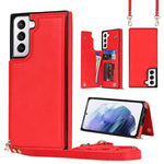 Borsa a tracolla con doppia fibbia quadrata a tracolla Custodia in TPU + PU con slot per schede e portafoglio, foto e cinturino, For Samsung Galaxy S20 FE, For Samsung Galaxy S20+, For Samsung Galaxy S21 5G, For Samsung Galaxy S21 Ultra 5G