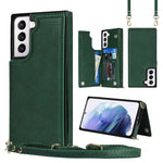 Borsa a tracolla con doppia fibbia quadrata a tracolla Custodia in TPU + PU con slot per schede e portafoglio, foto e cinturino, For Samsung Galaxy S20 FE, For Samsung Galaxy S20+, For Samsung Galaxy S21 5G, For Samsung Galaxy S21 Ultra 5G