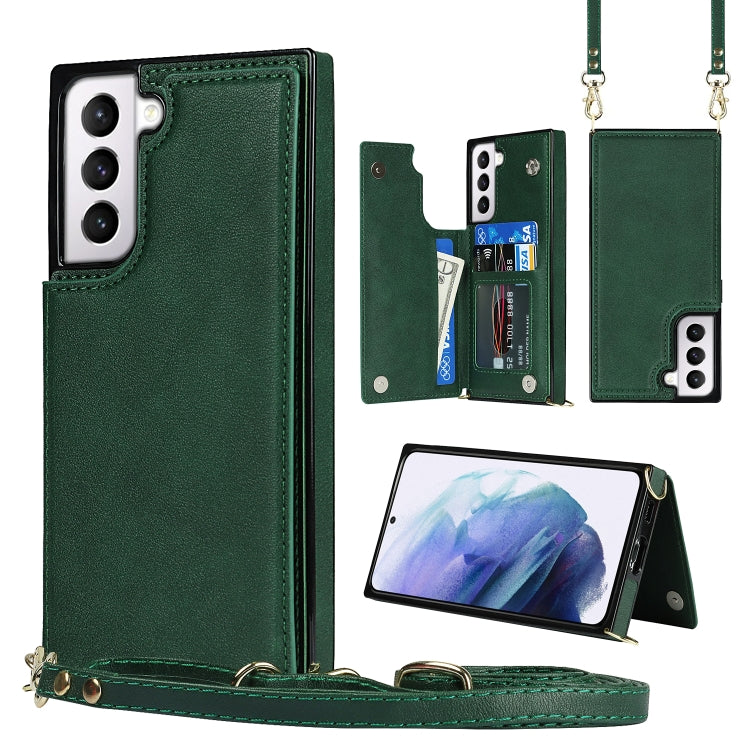 Borsa a tracolla con doppia fibbia quadrata a tracolla Custodia in TPU + PU con slot per schede e portafoglio, foto e cinturino, For Samsung Galaxy S20 FE, For Samsung Galaxy S20+, For Samsung Galaxy S21 5G, For Samsung Galaxy S21 Ultra 5G