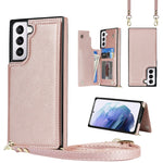Borsa a tracolla con doppia fibbia quadrata a tracolla Custodia in TPU + PU con slot per schede e portafoglio, foto e cinturino, For Samsung Galaxy S20 FE, For Samsung Galaxy S20+, For Samsung Galaxy S21 5G, For Samsung Galaxy S21 Ultra 5G