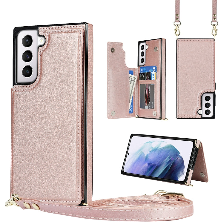 Borsa a tracolla con doppia fibbia quadrata a tracolla Custodia in TPU + PU con slot per schede e portafoglio, foto e cinturino, For Samsung Galaxy S20 FE, For Samsung Galaxy S20+, For Samsung Galaxy S21 5G, For Samsung Galaxy S21 Ultra 5G
