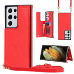 Borsa a tracolla con doppia fibbia quadrata a tracolla Custodia in TPU + PU con slot per schede e portafoglio, foto e cinturino, For Samsung Galaxy S20 FE, For Samsung Galaxy S20+, For Samsung Galaxy S21 5G, For Samsung Galaxy S21 Ultra 5G