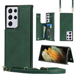 Borsa a tracolla con doppia fibbia quadrata a tracolla Custodia in TPU + PU con slot per schede e portafoglio, foto e cinturino, For Samsung Galaxy S20 FE, For Samsung Galaxy S20+, For Samsung Galaxy S21 5G, For Samsung Galaxy S21 Ultra 5G