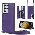 Borsa a tracolla con doppia fibbia quadrata a tracolla Custodia in TPU + PU con slot per schede e portafoglio, foto e cinturino, For Samsung Galaxy S20 FE, For Samsung Galaxy S20+, For Samsung Galaxy S21 5G, For Samsung Galaxy S21 Ultra 5G
