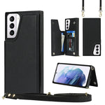 Borsa a tracolla con doppia fibbia quadrata a tracolla Custodia in TPU + PU con slot per schede e portafoglio, foto e cinturino, For Samsung Galaxy S21+ 5G
