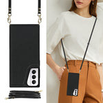 Borsa a tracolla con doppia fibbia quadrata a tracolla Custodia in TPU + PU con slot per schede e portafoglio, foto e cinturino, For Samsung Galaxy S21+ 5G