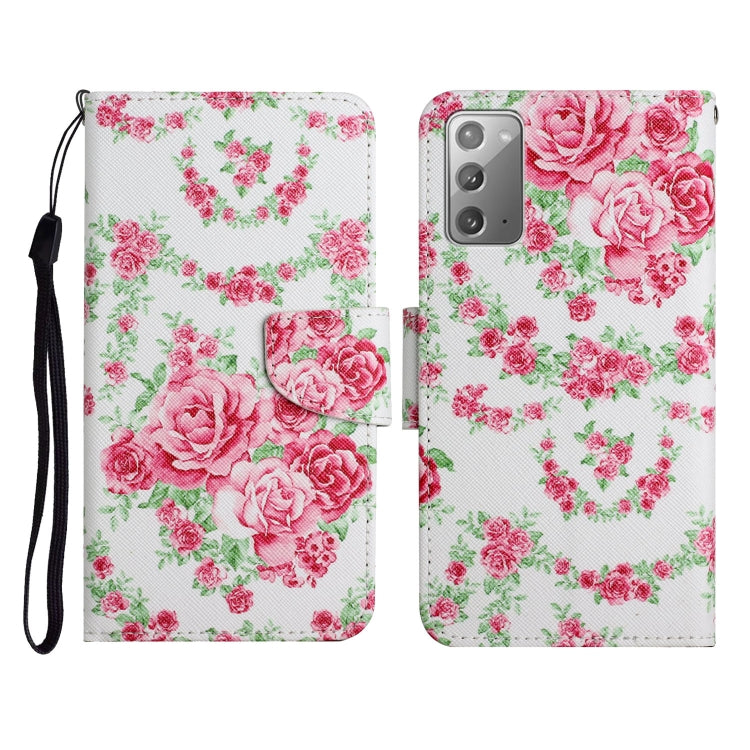Custodia in pelle flip orizzontale con motivo dipinto con supporto, slot per schede e portafoglio, For Samsung Galaxy Note20