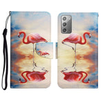 Custodia in pelle flip orizzontale con motivo dipinto con supporto, slot per schede e portafoglio, For Samsung Galaxy Note20