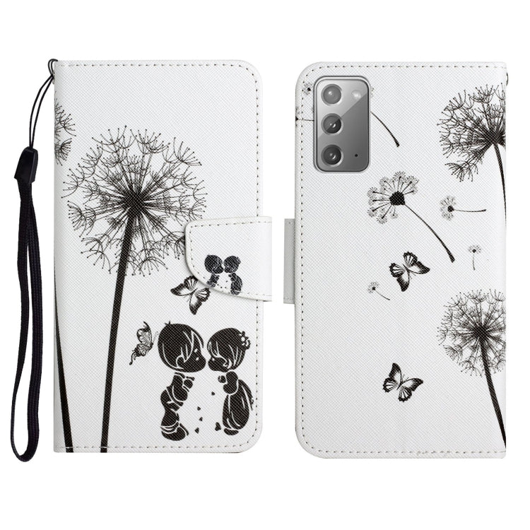Custodia in pelle flip orizzontale con motivo dipinto con supporto, slot per schede e portafoglio, For Samsung Galaxy Note20