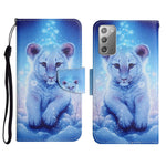 Custodia in pelle flip orizzontale con motivo dipinto con supporto, slot per schede e portafoglio, For Samsung Galaxy Note20