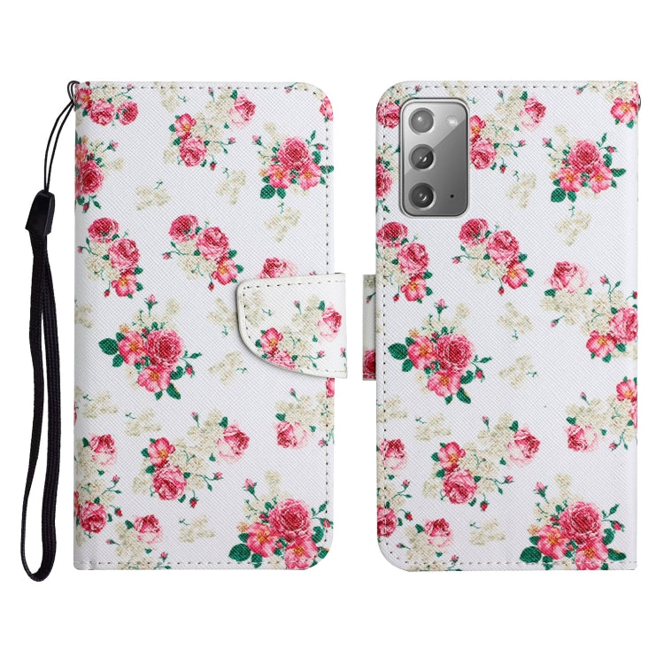 Custodia in pelle flip orizzontale con motivo dipinto con supporto, slot per schede e portafoglio, For Samsung Galaxy Note20