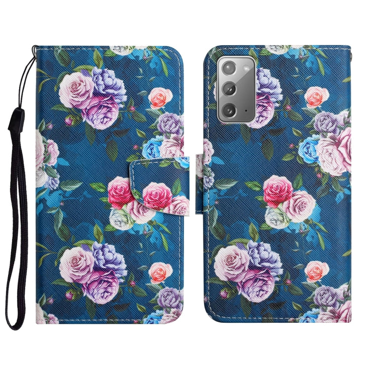 Custodia in pelle flip orizzontale con motivo dipinto con supporto, slot per schede e portafoglio, For Samsung Galaxy Note20