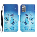 Custodia in pelle flip orizzontale con motivo dipinto con supporto, slot per schede e portafoglio, For Samsung Galaxy Note20
