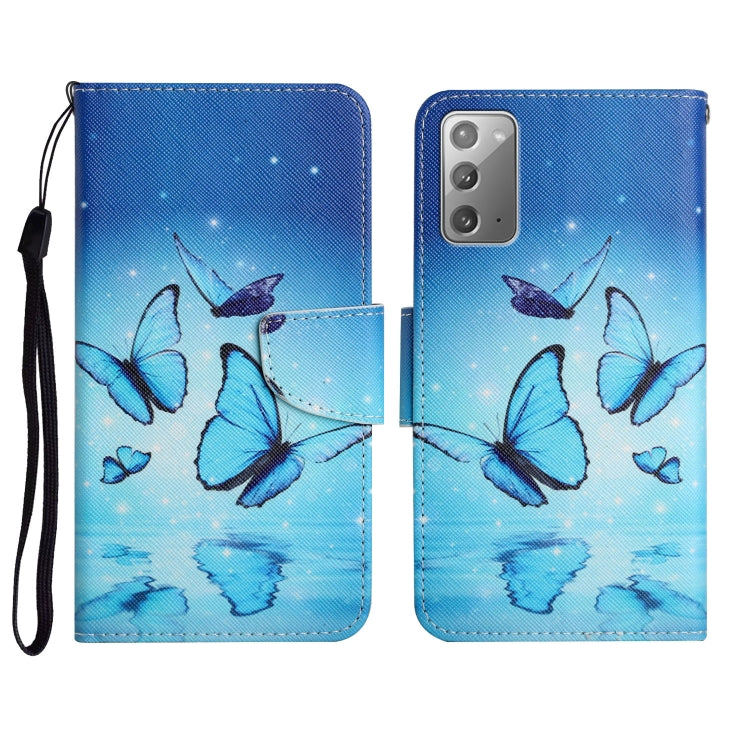 Custodia in pelle flip orizzontale con motivo dipinto con supporto, slot per schede e portafoglio, For Samsung Galaxy Note20