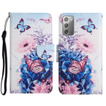 Custodia in pelle flip orizzontale con motivo dipinto con supporto, slot per schede e portafoglio, For Samsung Galaxy Note20
