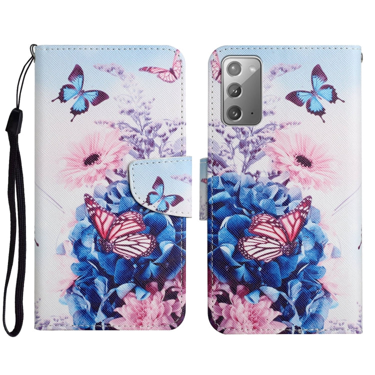 Custodia in pelle flip orizzontale con motivo dipinto con supporto, slot per schede e portafoglio, For Samsung Galaxy Note20