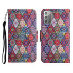 Custodia in pelle flip orizzontale con motivo dipinto con supporto, slot per schede e portafoglio, For Samsung Galaxy Note20