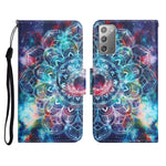 Custodia in pelle flip orizzontale con motivo dipinto con supporto, slot per schede e portafoglio, For Samsung Galaxy Note20
