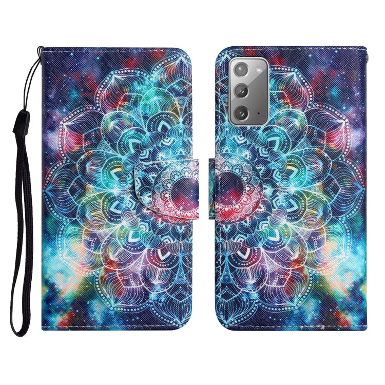 Custodia in pelle flip orizzontale con motivo dipinto con supporto, slot per schede e portafoglio, For Samsung Galaxy Note20
