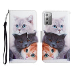 Custodia in pelle flip orizzontale con motivo dipinto con supporto, slot per schede e portafoglio, For Samsung Galaxy Note20