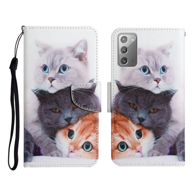 Custodia in pelle flip orizzontale con motivo dipinto con supporto, slot per schede e portafoglio, For Samsung Galaxy Note20