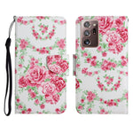 Custodia in pelle flip orizzontale con motivo dipinto con supporto, slot per schede e portafoglio, For Samsung Galaxy Note20 Ultra