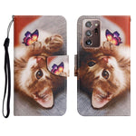 Custodia in pelle flip orizzontale con motivo dipinto con supporto, slot per schede e portafoglio, For Samsung Galaxy Note20 Ultra