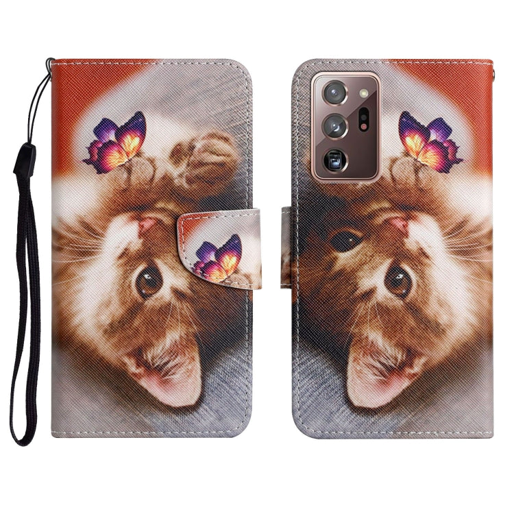 Custodia in pelle flip orizzontale con motivo dipinto con supporto, slot per schede e portafoglio, For Samsung Galaxy Note20 Ultra