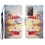 Custodia in pelle flip orizzontale con motivo dipinto con supporto, slot per schede e portafoglio, For Samsung Galaxy Note20 Ultra