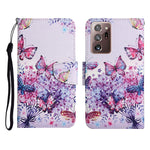 Custodia in pelle flip orizzontale con motivo dipinto con supporto, slot per schede e portafoglio, For Samsung Galaxy Note20 Ultra