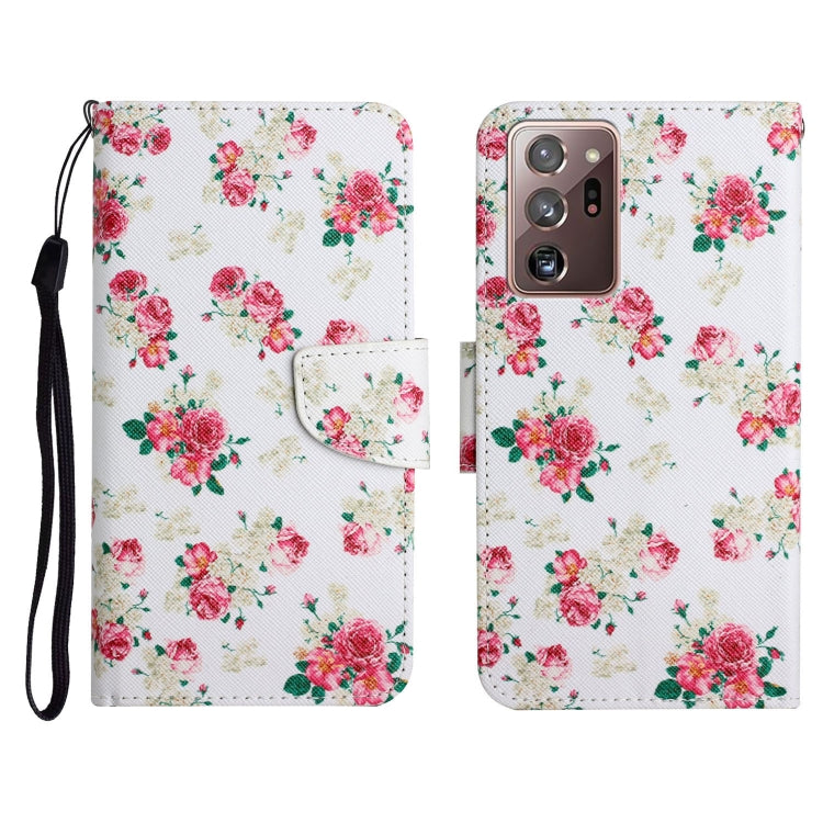 Custodia in pelle flip orizzontale con motivo dipinto con supporto, slot per schede e portafoglio, For Samsung Galaxy Note20 Ultra