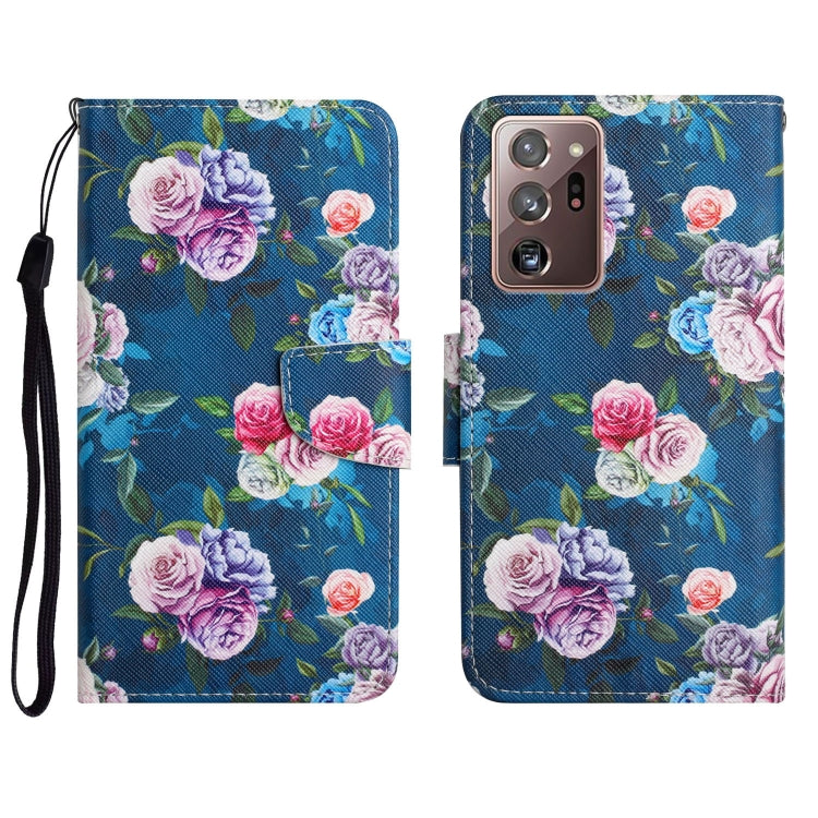 Custodia in pelle flip orizzontale con motivo dipinto con supporto, slot per schede e portafoglio, For Samsung Galaxy Note20 Ultra