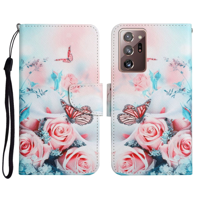 Custodia in pelle flip orizzontale con motivo dipinto con supporto, slot per schede e portafoglio, For Samsung Galaxy Note20 Ultra