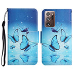 Custodia in pelle flip orizzontale con motivo dipinto con supporto, slot per schede e portafoglio, For Samsung Galaxy Note20 Ultra