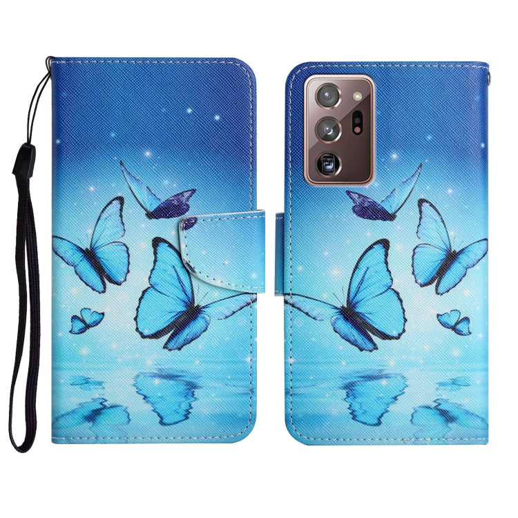 Custodia in pelle flip orizzontale con motivo dipinto con supporto, slot per schede e portafoglio, For Samsung Galaxy Note20 Ultra