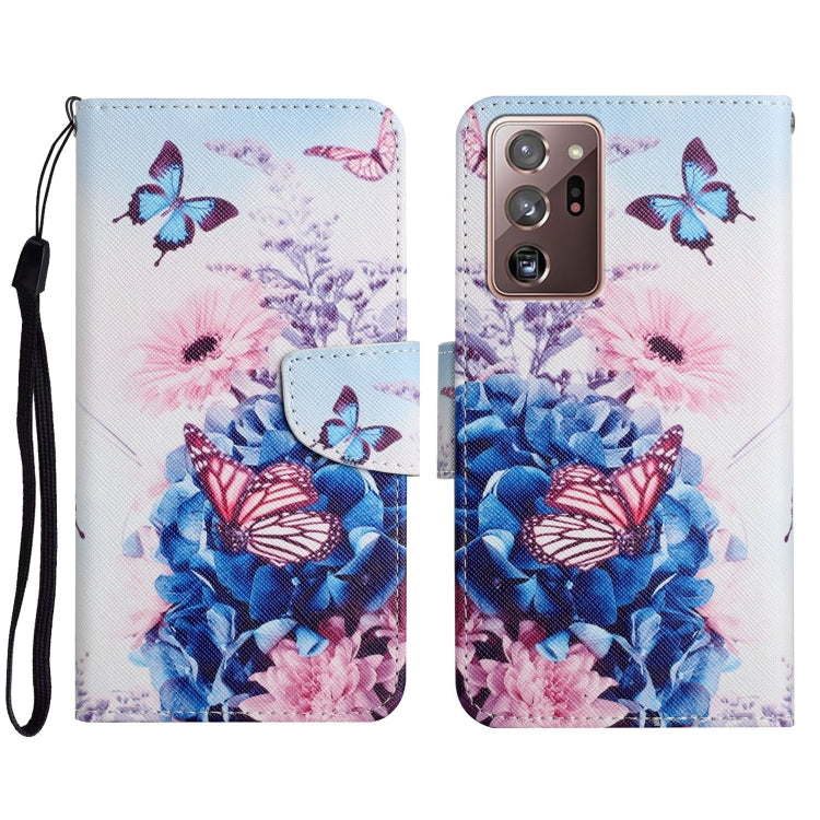 Custodia in pelle flip orizzontale con motivo dipinto con supporto, slot per schede e portafoglio, For Samsung Galaxy Note20 Ultra