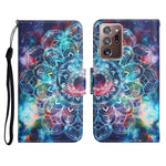 Custodia in pelle flip orizzontale con motivo dipinto con supporto, slot per schede e portafoglio, For Samsung Galaxy Note20 Ultra