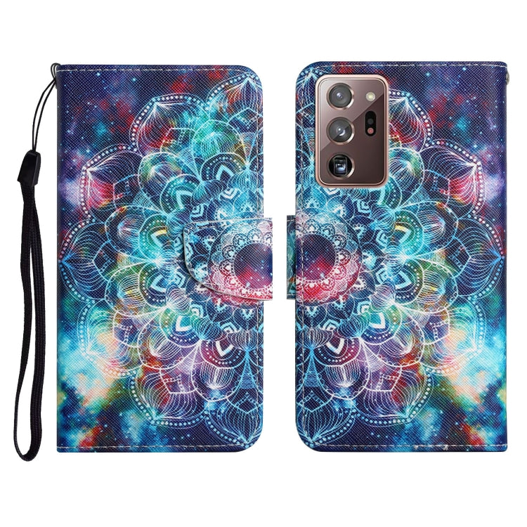 Custodia in pelle flip orizzontale con motivo dipinto con supporto, slot per schede e portafoglio, For Samsung Galaxy Note20 Ultra