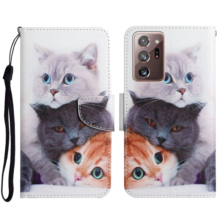Custodia in pelle flip orizzontale con motivo dipinto con supporto, slot per schede e portafoglio, For Samsung Galaxy Note20 Ultra