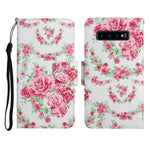 Custodia in pelle flip orizzontale con motivo dipinto con supporto, slot per schede e portafoglio, For Samsung Galaxy S10
