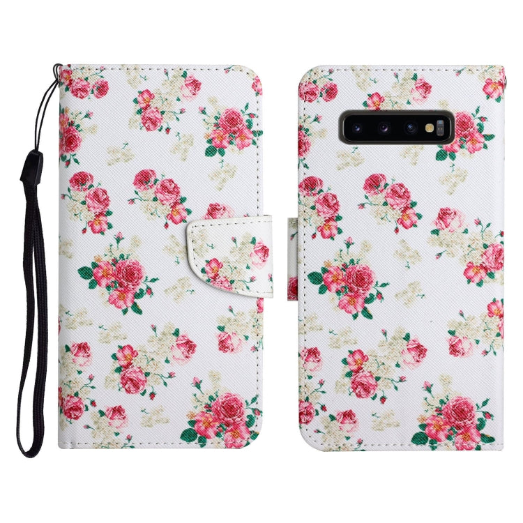 Custodia in pelle flip orizzontale con motivo dipinto con supporto, slot per schede e portafoglio, For Samsung Galaxy S10