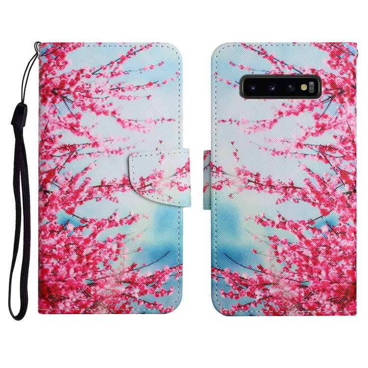 Custodia in pelle flip orizzontale con motivo dipinto con supporto, slot per schede e portafoglio, For Samsung Galaxy S10