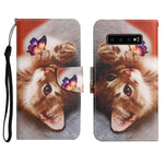 Custodia in pelle flip orizzontale con motivo dipinto con supporto, slot per schede e portafoglio, For Samsung Galaxy S10+