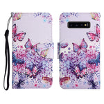 Custodia in pelle flip orizzontale con motivo dipinto con supporto, slot per schede e portafoglio, For Samsung Galaxy S10+