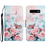 Custodia in pelle flip orizzontale con motivo dipinto con supporto, slot per schede e portafoglio, For Samsung Galaxy S10+