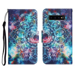 Custodia in pelle flip orizzontale con motivo dipinto con supporto, slot per schede e portafoglio, For Samsung Galaxy S10+