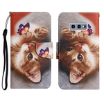 Custodia in pelle flip orizzontale con motivo dipinto con supporto, slot per schede e portafoglio, For Samsung Galaxy S10e